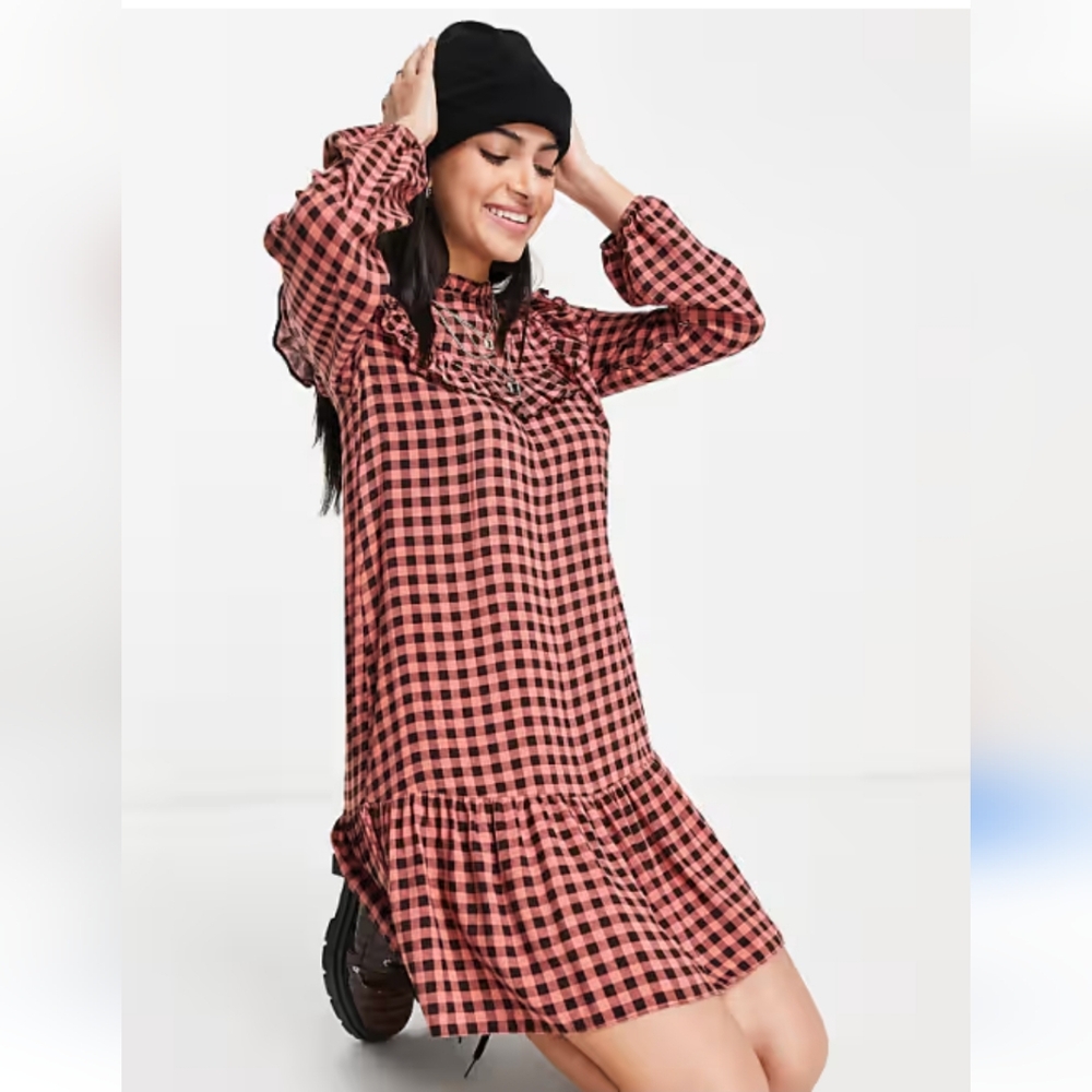 New Look Women's 12 Frill Bib Mini Dress